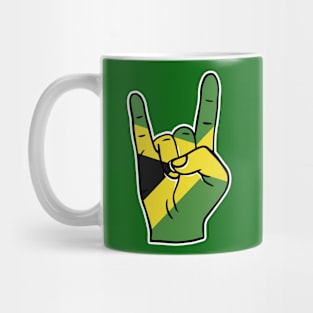 Rock On Jamaica // Jamaican Flag Rock Hand Mug